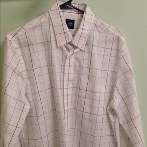 White Docker Button Down Shirt With Strips